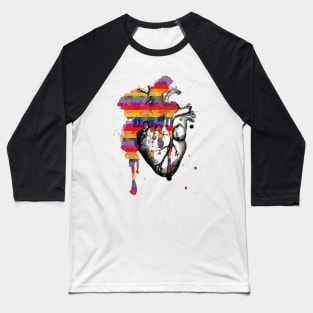 gay pride flag heart explode Baseball T-Shirt